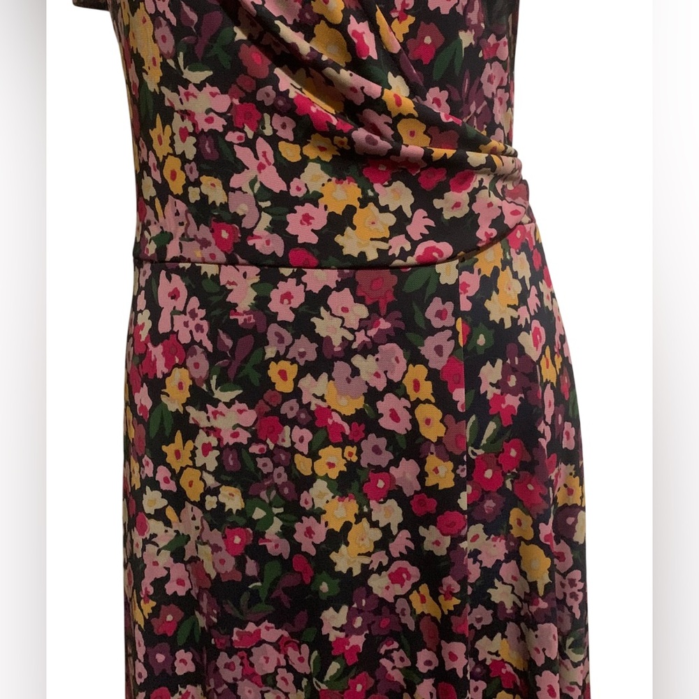 Lauren Ralph Lauren Black Label Women Multicolor Floral High Low Wrap Dress NWOT - Picture 8 of 16